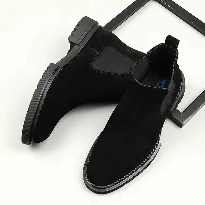 Bottes en Daim de Style Européen pour Homme, Chaussures de Mariage, Montantes