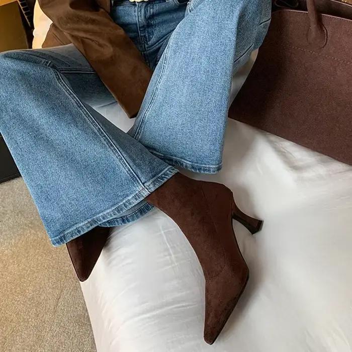 Bottines Vintage à bout pointu pour femme