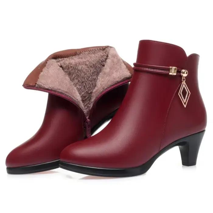 Bottes à plateforme en cuir souple