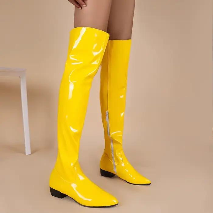 Bottes en cuir verni pour femmes