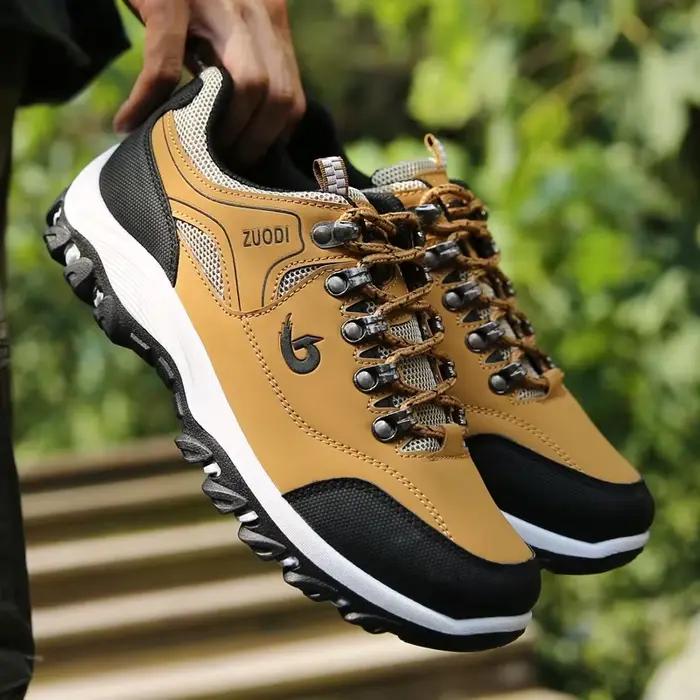 Chaussures de randonnée imperméables en cuir Pu pour hommes, baskets tactiques d'extérieur résistantes à l'usure pour trekking, marche et chasse