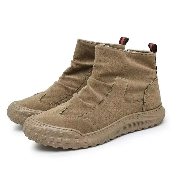 Bottes élégantes en cuir artificiel style britannique pour homme, confortables, résistantes à l'usure, mode automne printemps