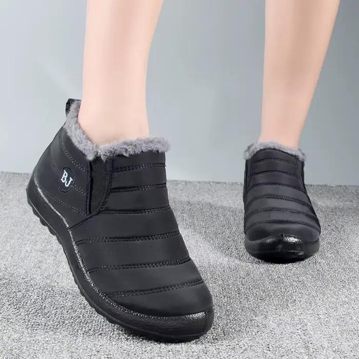 Neige femmes bottes mode unisexe chaussures sans lacet plate-forme chaussures pour femmes bottines imperméable en peluche chaussures d'hiver Botas Mujer