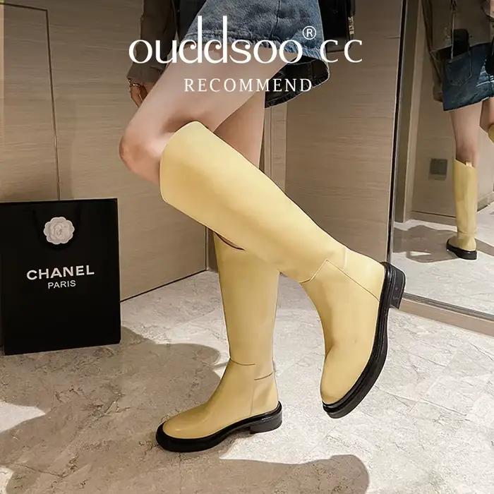 Ods Designer rétro INS bottes en cuir véritable femmes marque de mode
