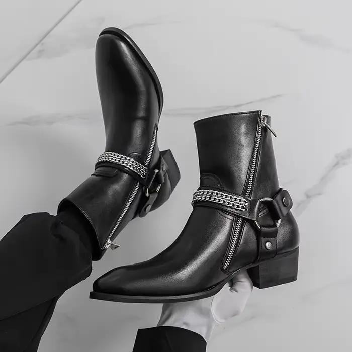 Bottes Chelsea classiques rétro pour hommes bottes à la cheville en microfibre style britannique pour hommes chaussures décontractées pour affaires et sorties WEEK-END