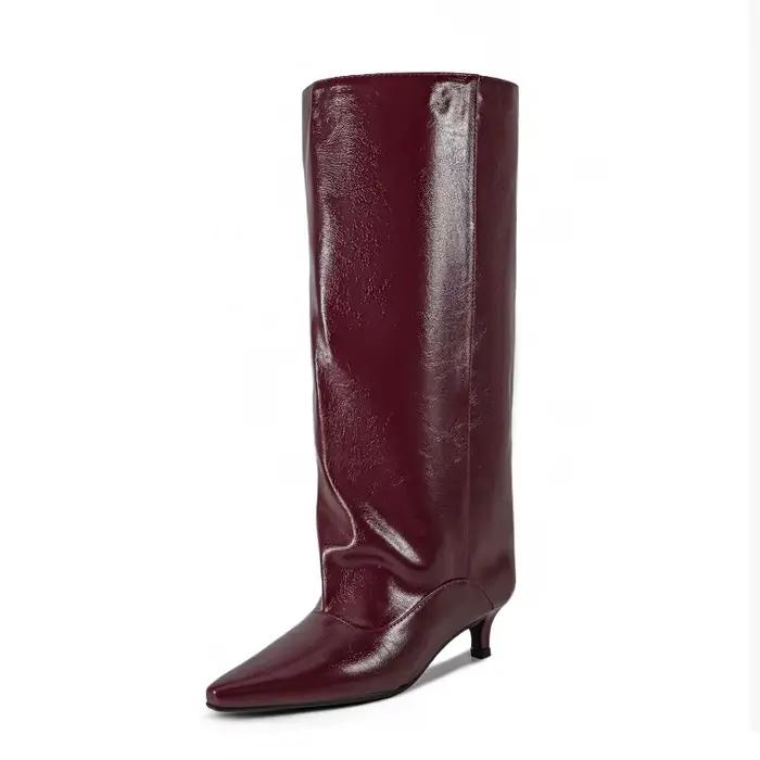Nouvelles bottes à talon chaton et tube large