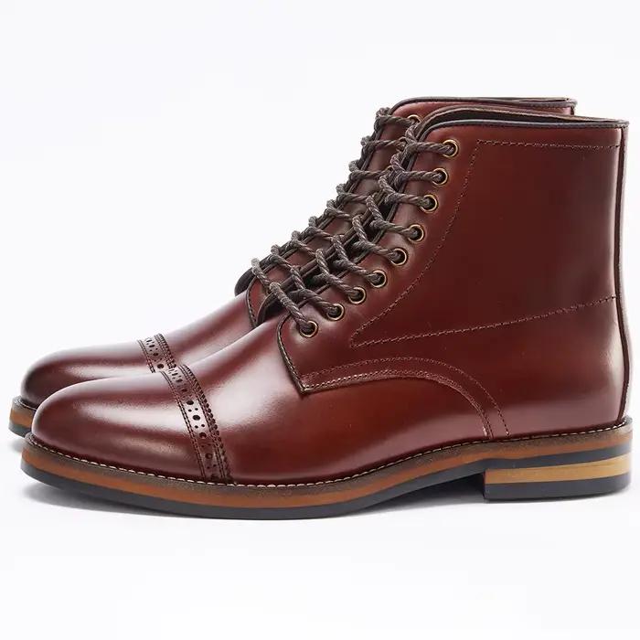 Bottes western en cuir de veau homme style rétro pour printemps automne bottes de moto bottes de cheval occassions spéciales