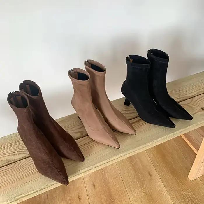 Bottines Vintage à bout pointu pour femme