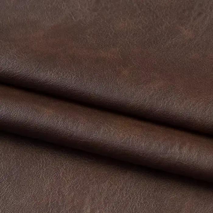 Cuir PU marron châtain, tissu imperméable Vintage en détresse, couture faite à la main, couleur changeante, matériel artisanal de décoration de styliste
