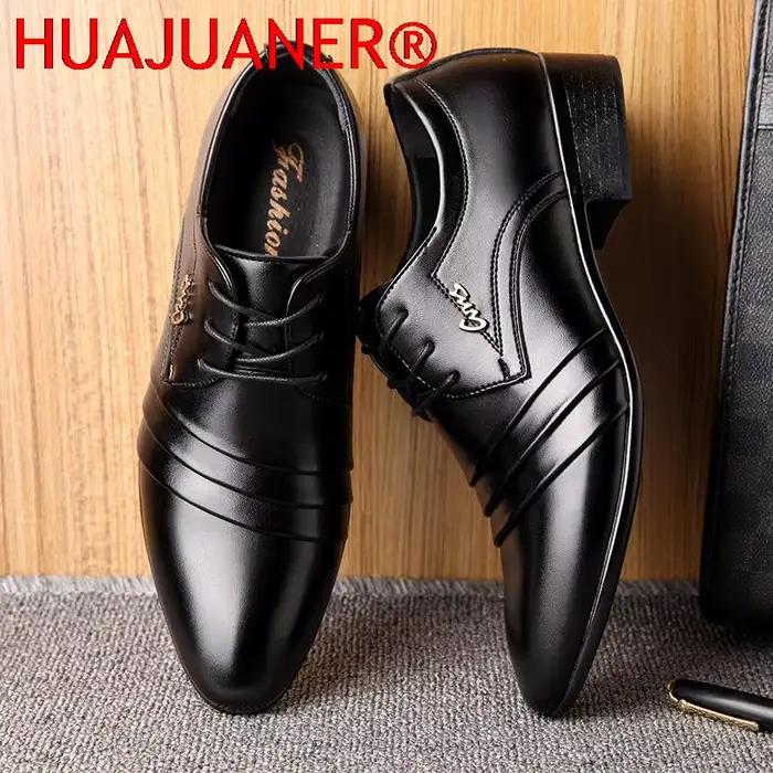 Chaussures en cuir PU pour hommes, nouvelle mode, robe d'affaires de mariage, boîtes de nuit, Oxfords, chaussures de travail respirantes à lacets