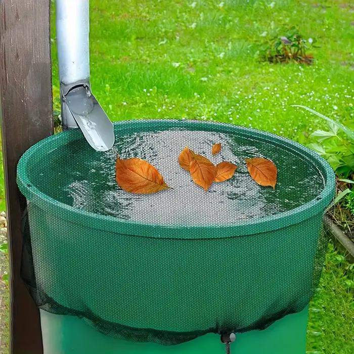 Housses de protection pour barils de pluie, filets de recueil d'eau de pluie pour réservoirs, filets de collecte d'eau de pluie avec cordon de serrage