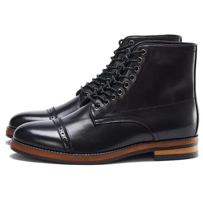 Bottes western en cuir de veau homme style rétro pour printemps automne bottes de moto bottes de cheval occassions spéciales