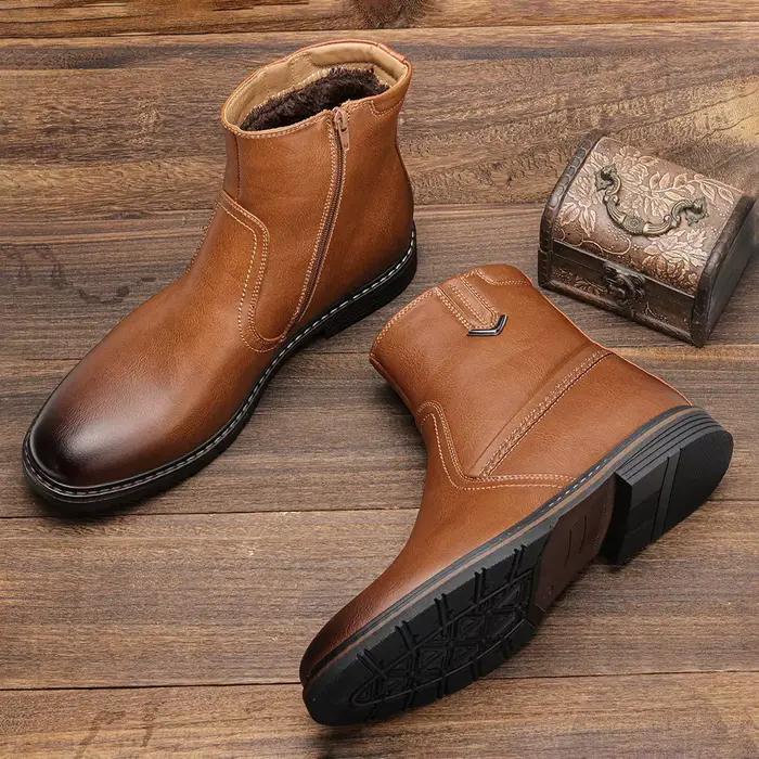 Bottes d'hiver pour hommes, chaussures chaudes à la cheville Vintage pour hommes # 5278