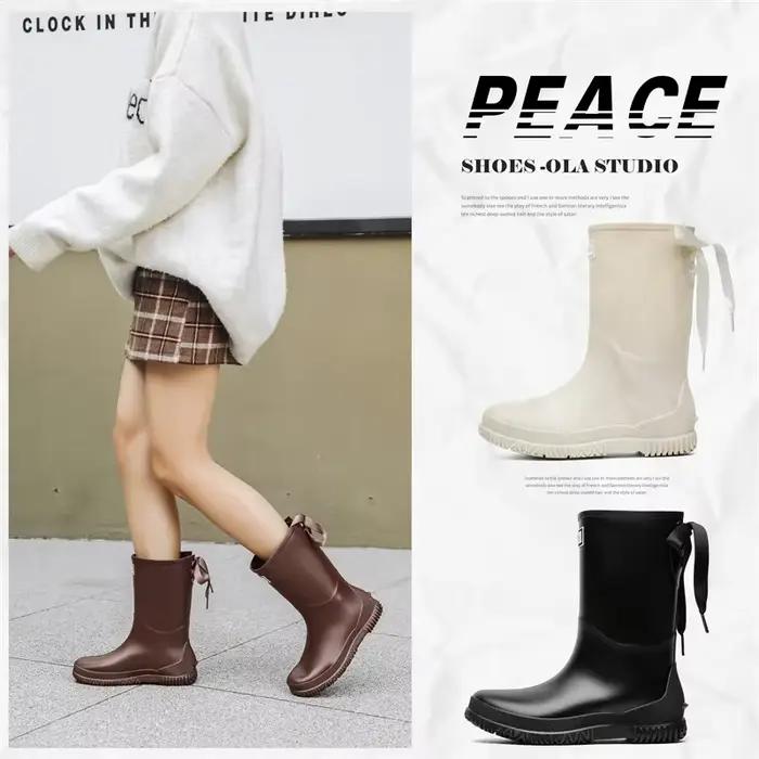 Bottes de pluie à Tube mi-haut pour femmes