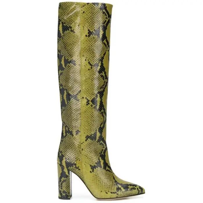 Bottes hautes au genou avec manches crocodile pour femmes