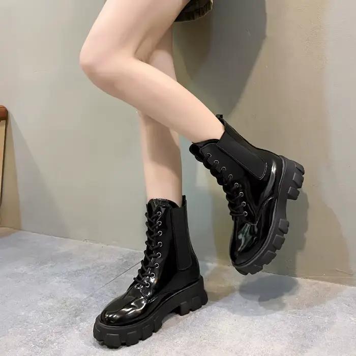2025 nouvelle mode semelle épaisse talon épais bottes pour femmes grande taille chaussures