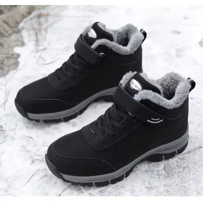 Bottes de neige épaisses doublées polaire pour hommes