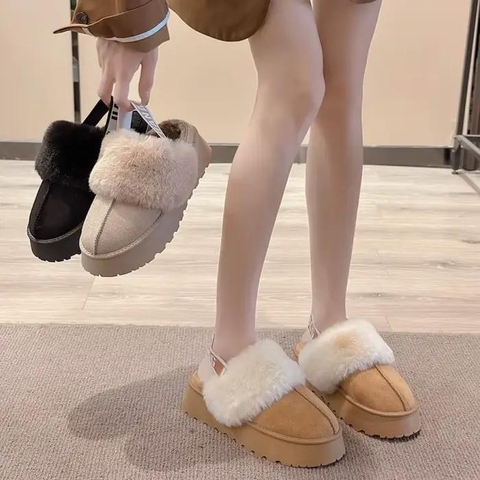 Bottes de neige pour femmes en fourrure doublée avec polaire et coton chaud pour l'hiver style ROMA occassions spéciales