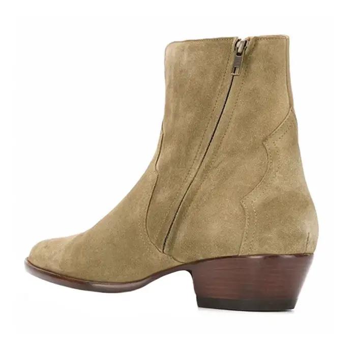 Yomior-Bottes pointues britanniques en cuir véritable pour hommes