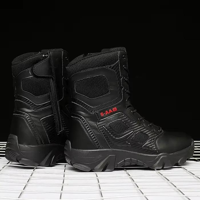 Bottes de loisirs en plein air pour hommes, style britannique, hiver, étanches, bottes de randonnée et de moto, bout rond, talons bas, ajustement parfait, doublure en peluche, semelle en caoutchouc