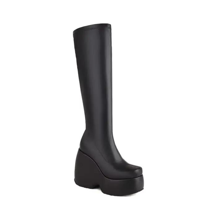 Botas De Mujer – bottes hautes à talons compensés pour femmes