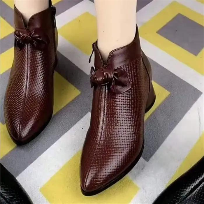Chaussures pieds nus pour femmes, bottes courtes à la cheville, escarpins décontractés à semelles épaisses, en cuir véritable, de styliste, nouvelle collection printemps 2022