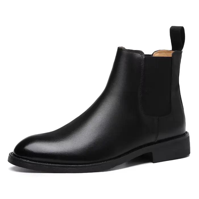 Bottes classiques rétro en cuir véritable pour hommes