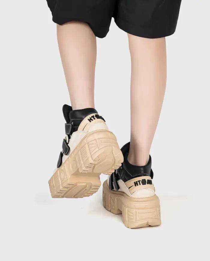Gothique cheville Rock bottes 2026 nouveau Style Punk femmes chaussures à lacets talon hauteur 6CM plate-forme