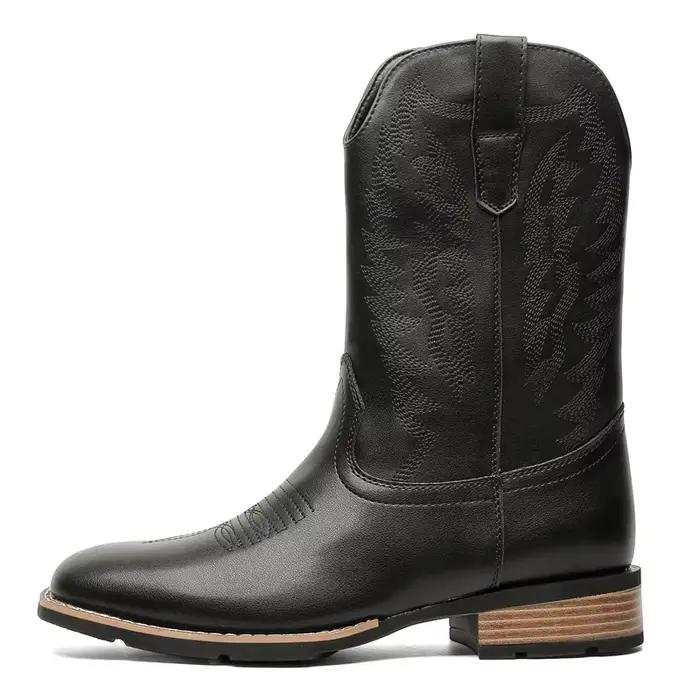 Bottes de Cowboy brodées Vintage pour hommes