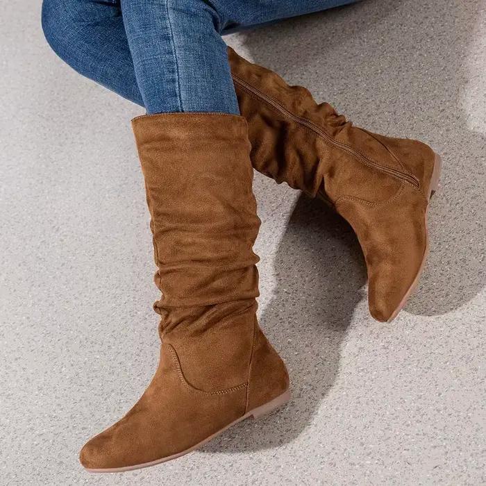 Bottes mi-mollet en Faux daim pour femmes