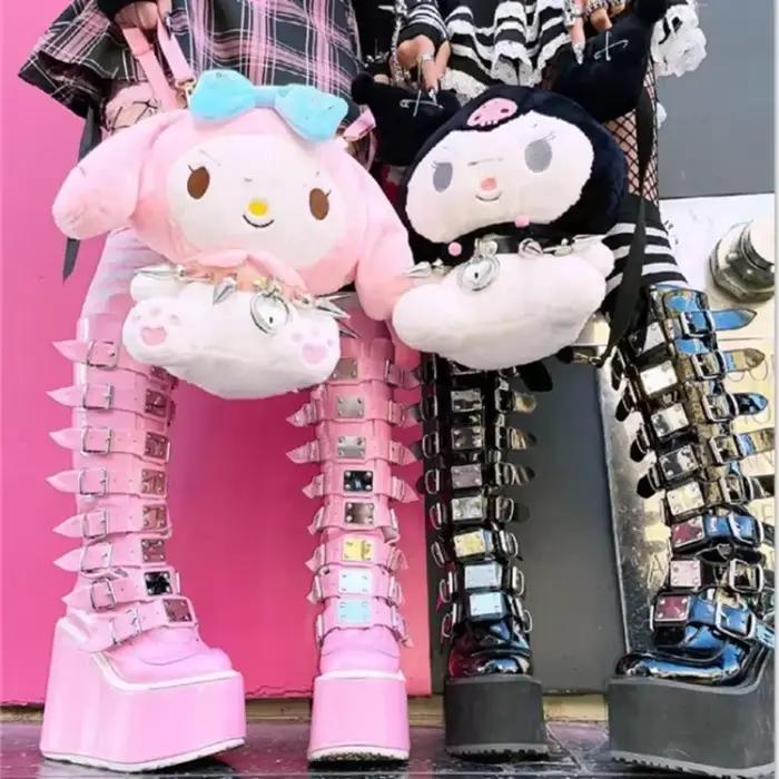 Femmes bottes Cosplay dames talon haut plate-forme compensées