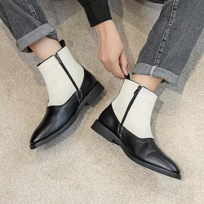 Original automne hiver hommes Chelsea bottes côté fermeture éclair boucle rétro Gentleman affaires chaussures en cuir décontractées bottines classiques