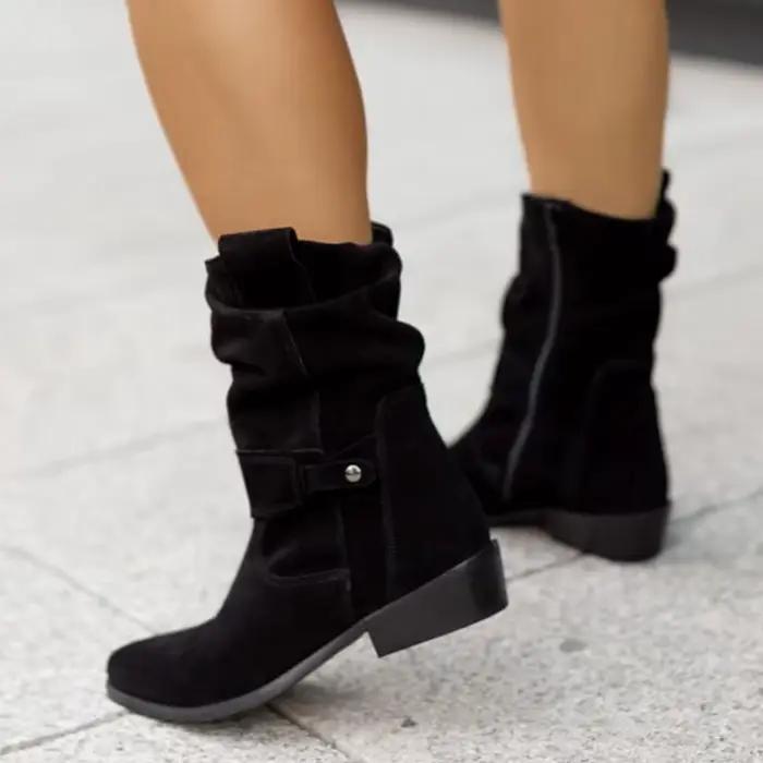Bottes en daim à plateforme souple pour femmes