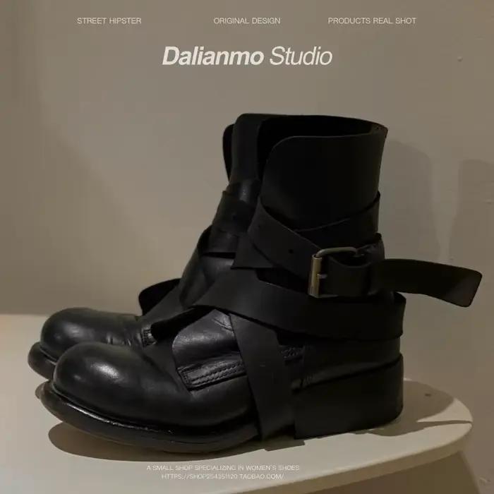 Bottes de rinçage à plateforme pour femmes, RiSALE Pearl Optics Sole, Bottes de moto, Style punk, Chaussures à la mode, Nouveau, 2024