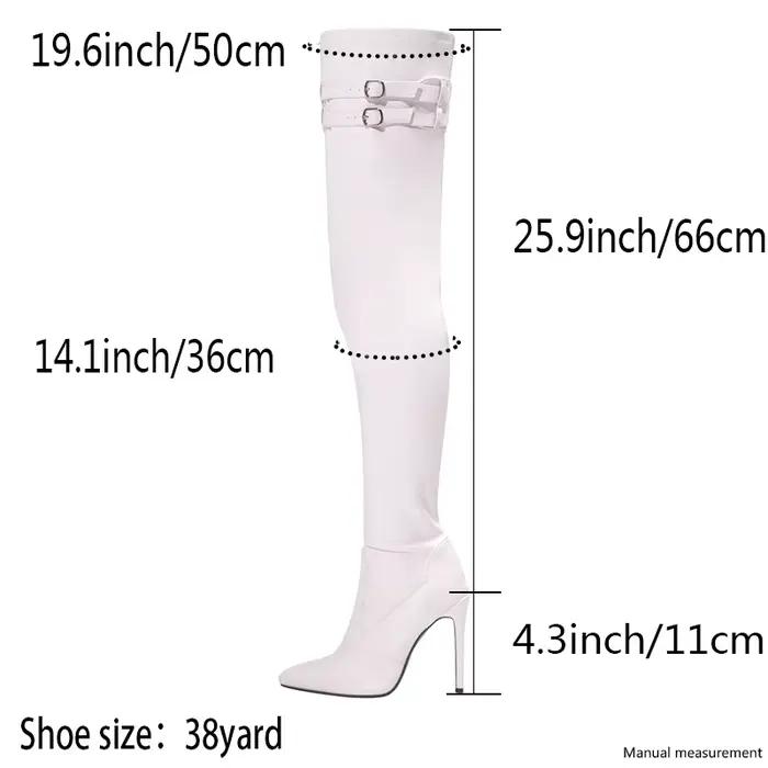 Bottes longues en similicuir à talons hauts pour femmes