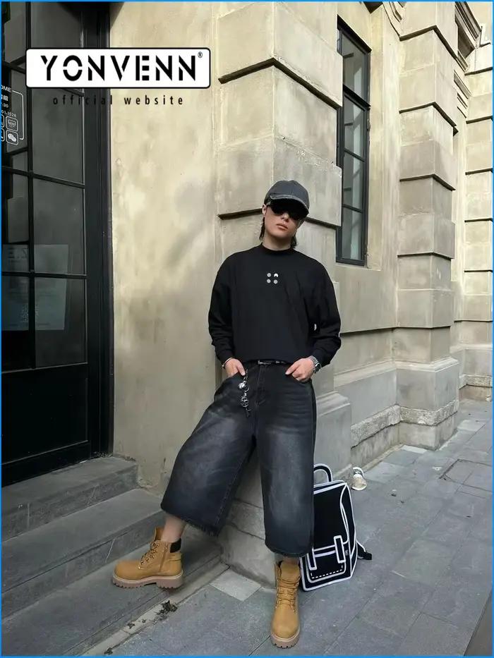 Nouveau couche supérieure en cuir de vachette bottes courtes hommes à semelles épaisses haut vêtements de travail chaussures de randonnée grandes bottes jaunes à la mode