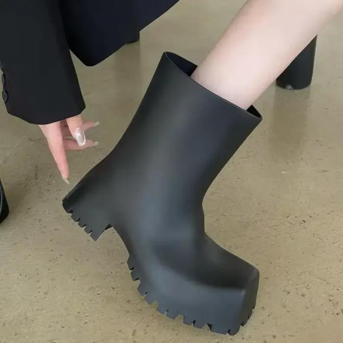 Bottes de rinçage en cuir PU souple pour femmes