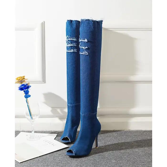 Bottes de cowboy à talons aiguilles minces pour femmes