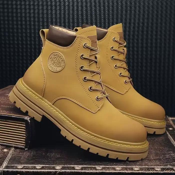 Nouveau automne hommes chaussures bottes haut à la mode moto en cuir