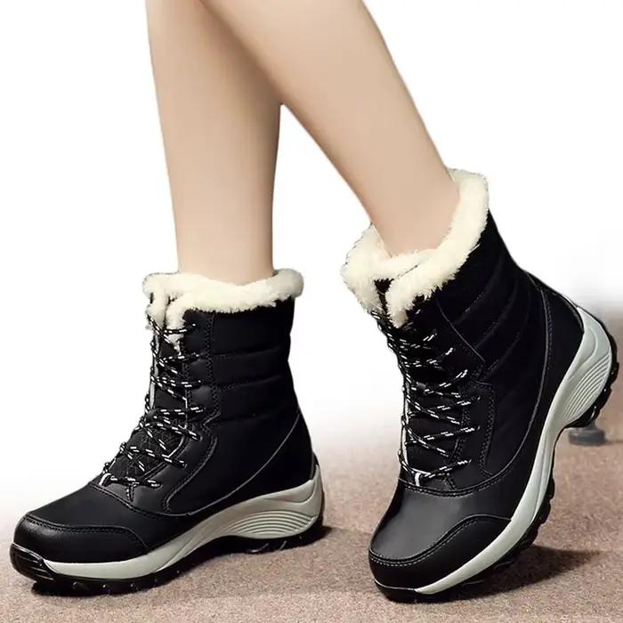 Bottes de randonnée hiver en microfibre avec semelle en caoutchouc et EVA pour femmes et hommes occasions spéciales randonnées enneigées et style urbain