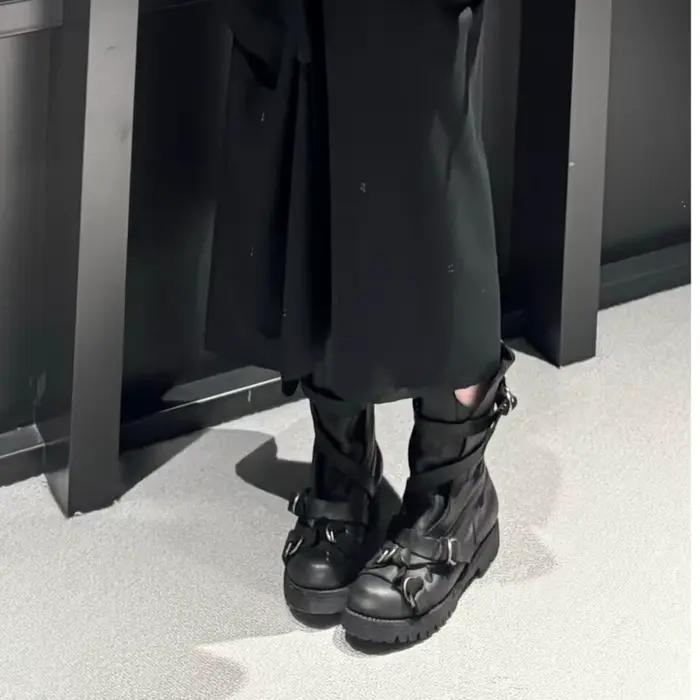Bottes Yamamoto Style rétro vintage en cuir véritable pour hommes, haute cheville, printemps automne, microfibre, caoutchouc, cuir pleine fleur, bottes de mode occassions spéciales