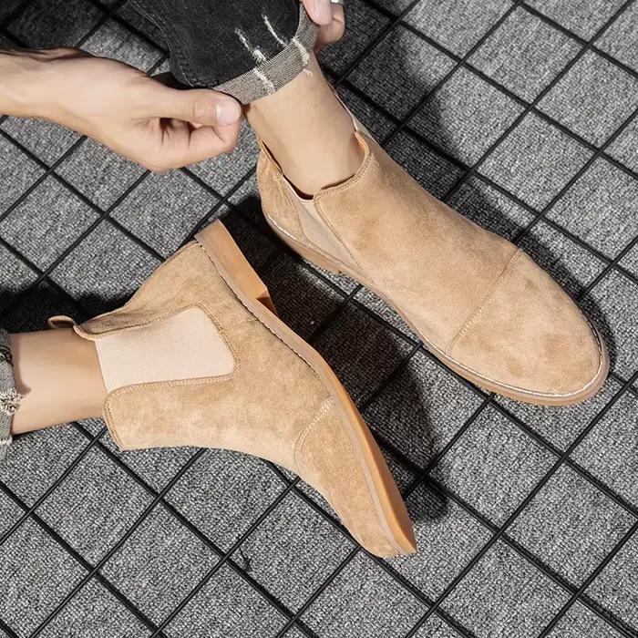 Bottines Chelsea jaunes pour hommes