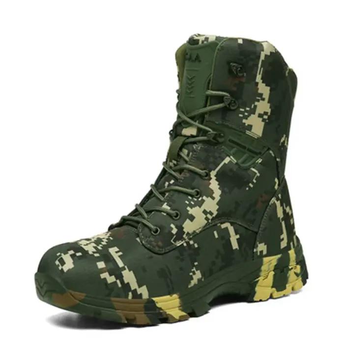 Bottes de sécurité ESDY pour homme, chaussures de chasse tactique, randonnée, camping, tissu en coton respirant, semelle en caoutchouc et EVA, pour activités en plein air