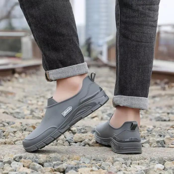 Bottes de travail basses pour hommes, tendance printemps-automne, chaussures de cuisine antidérapantes, imperméables, anti-odeurs, bottes de pluie en PVC