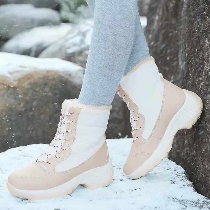 Bottes femme bottes de fourrure légères talons cheville chaussures d'hiver femme mode plate-forme blanche Botas Mujer bottes de neige chaussures d'hiver