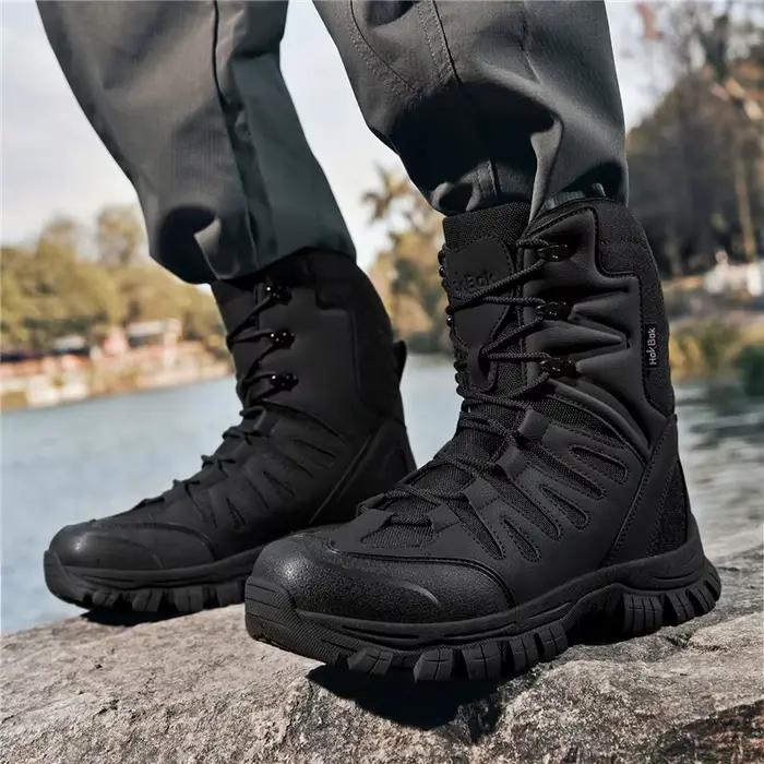 Bottes tactiques pour hommes, bottes d'entraînement ultralégères, bottes militaires de sécurité, bottes de chasse à lacets, bottes chaudes pour le désert, antidérapantes, à réponse rapide