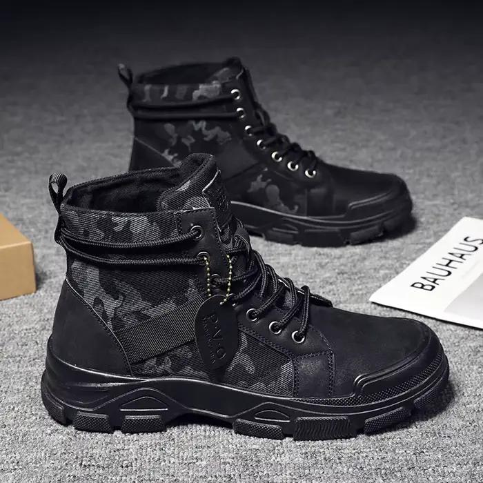 Bottes tactiques chaudes pour hommes doublées de polaire et épaissies bottes pour hommes chaussures de sport décontractées bottes élégantes et résistantes