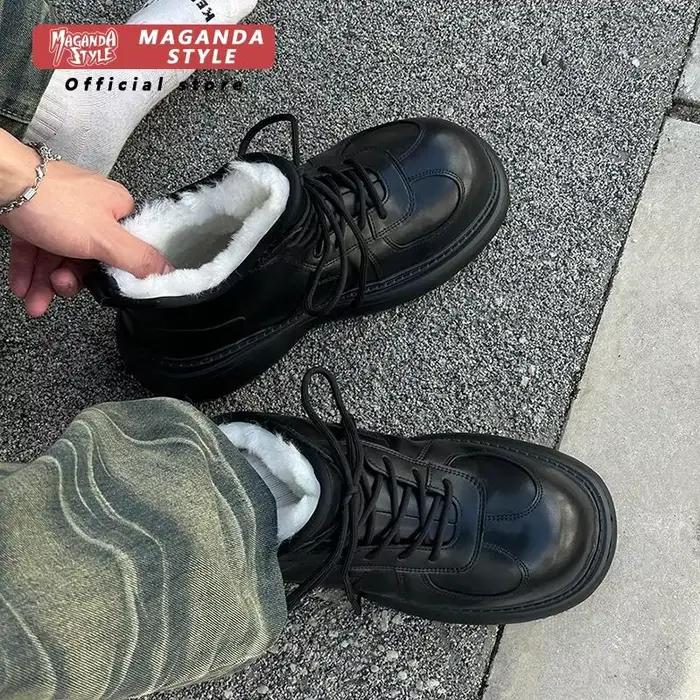 Bottes courtes en cuir velours pour hommes