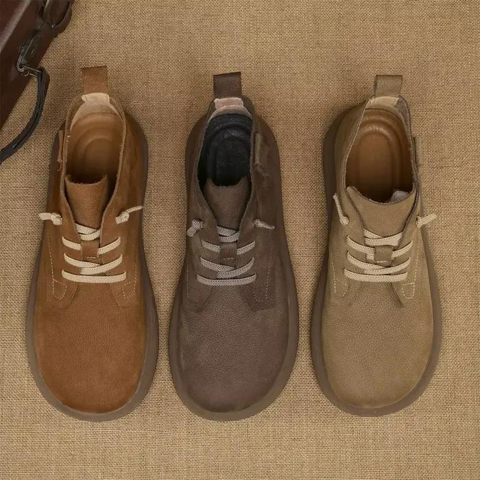 Bottines courtes en cuir de vache pour homme style britannique confortables bottes chelsea pour printemps automne occassions spéciales
