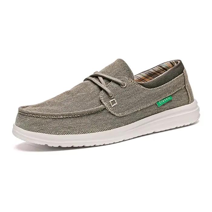 Mocassins d'été en toile décontractés et respirants pour hommes grandes tailles occasions estivales et décontractées